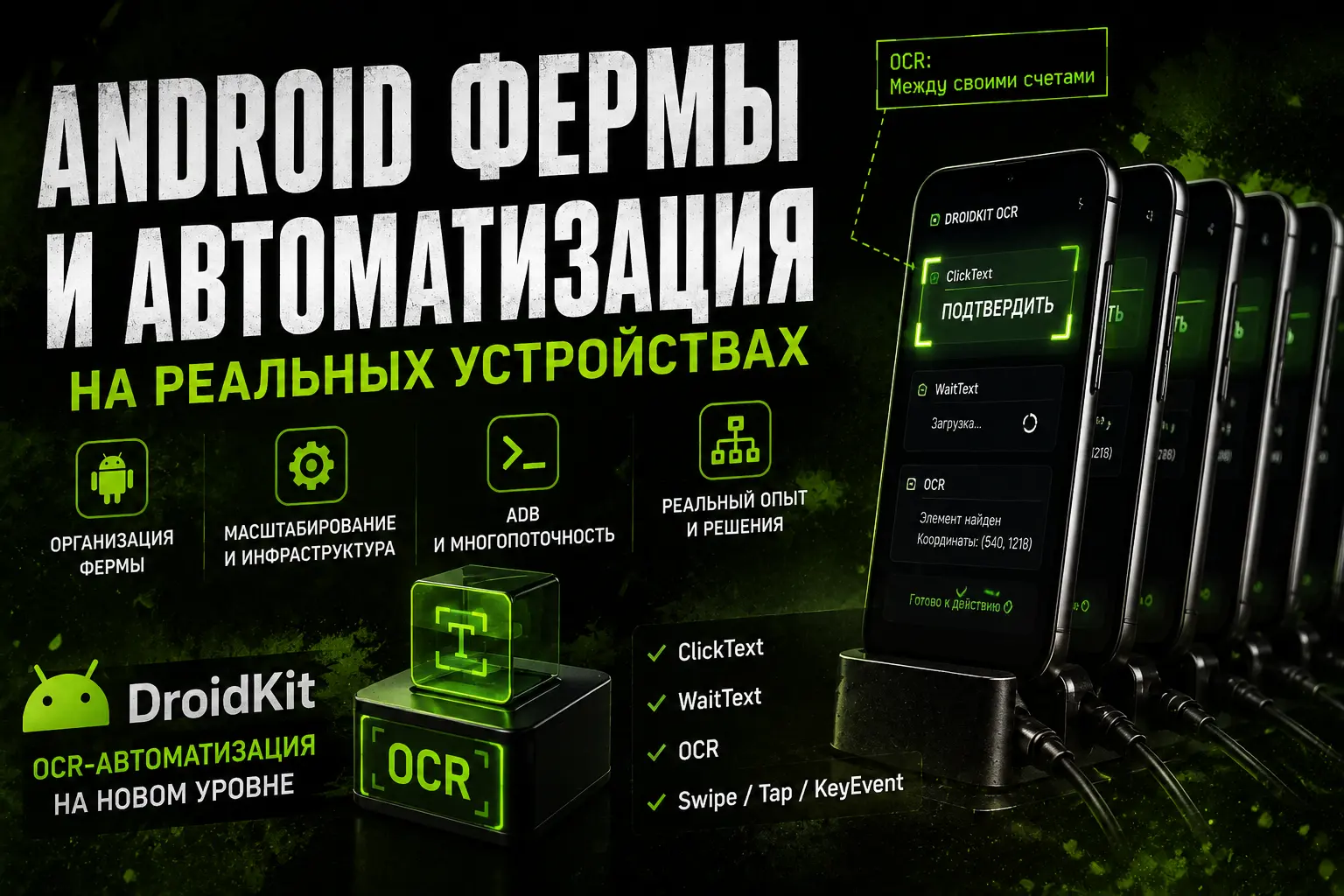 Android-фермы и OCR-автоматизация на реальных устройствах
